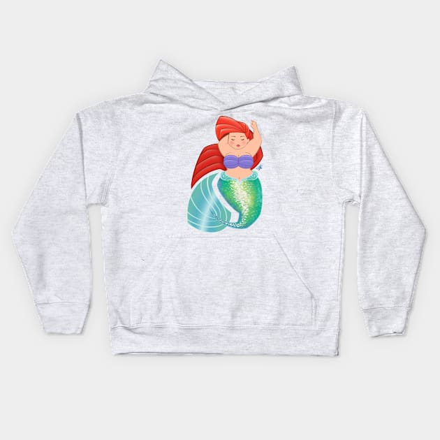 Fluffy Mermaid Kids Hoodie by Toni Tees